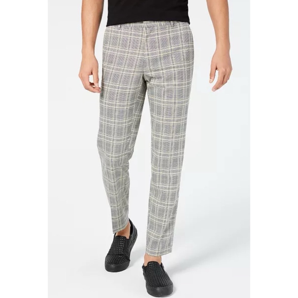 Inc International Concepts Mens Slim Fit Plaid Dress Pants Size 30